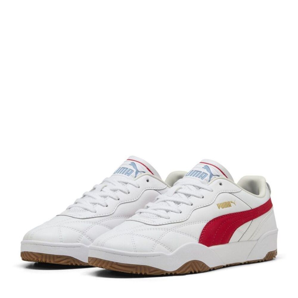 Puma Mens Tifosi Lux Quilted Leather Sneakers / Puma White/Red